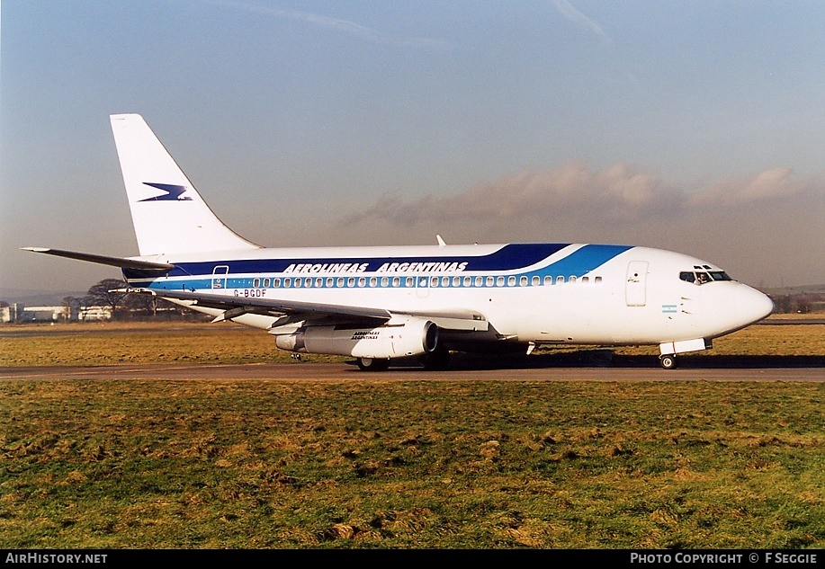 Aircraft Photo of G-BGDF | Boeing 737-236/Adv | Aerolíneas Argentinas | AirHistory.net #60990