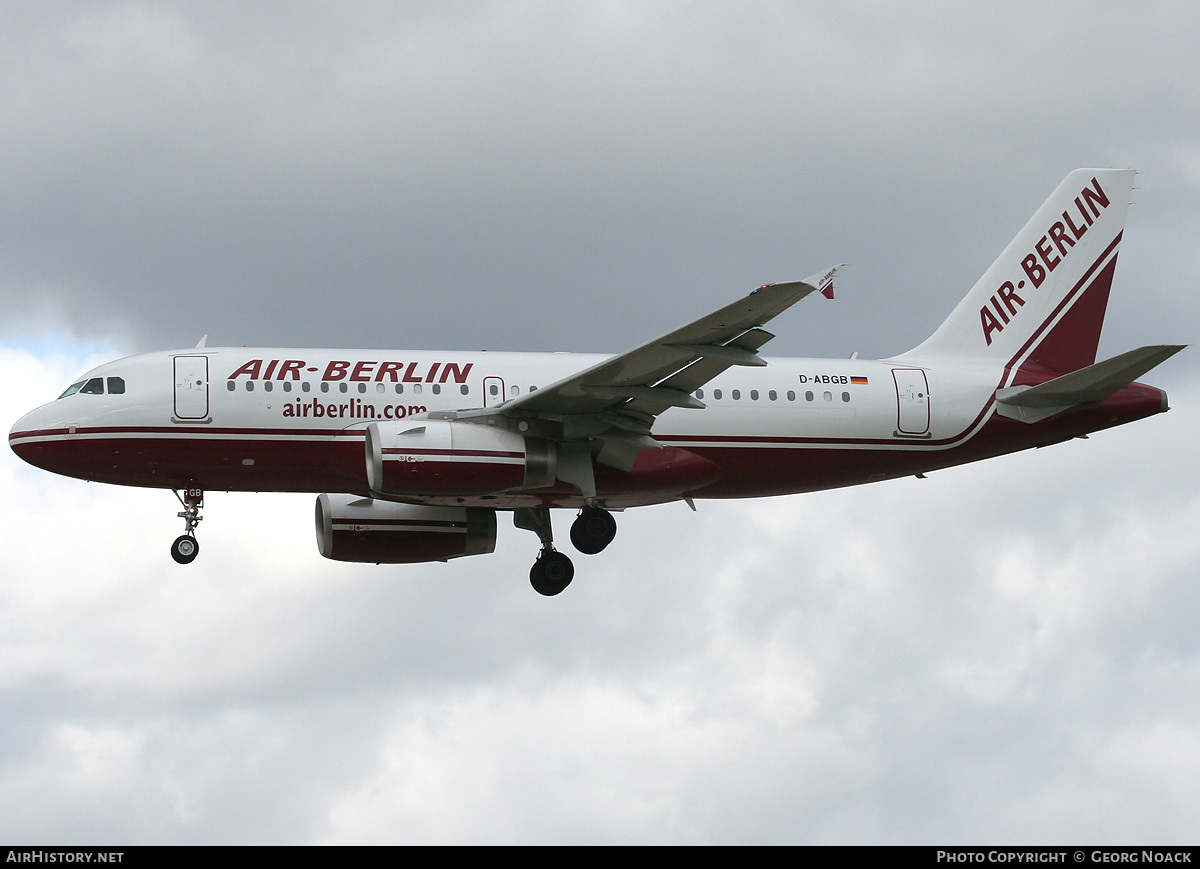 Aircraft Photo of D-ABGB | Airbus A319-132 | Air Berlin | AirHistory.net #61050