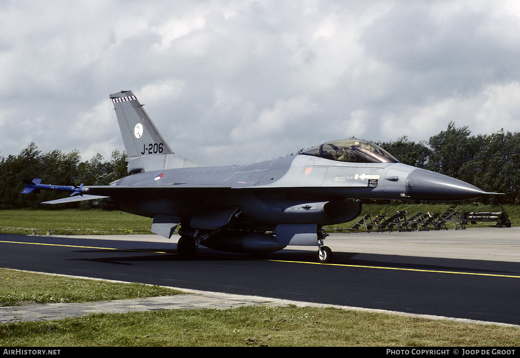Aircraft Photo of J-206 | General Dynamics F-16A Fighting Falcon | Netherlands - Air Force | AirHistory.net #61111