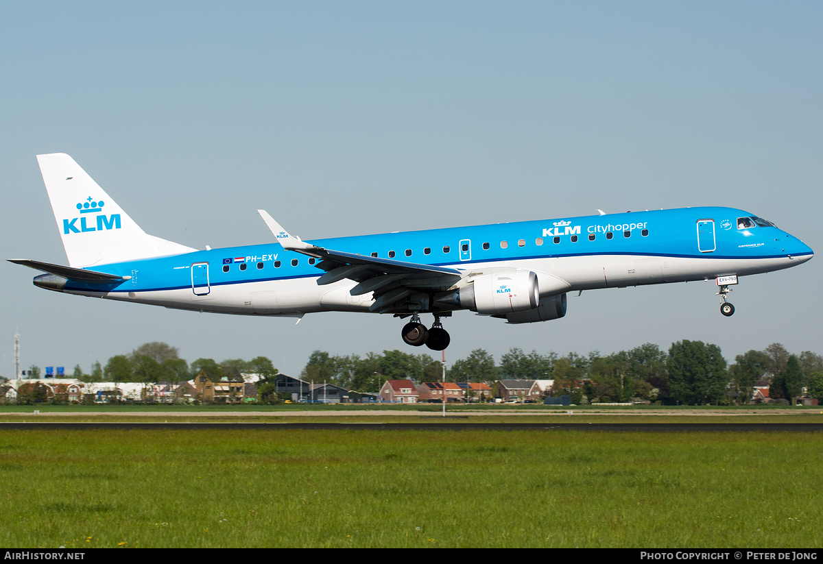 Aircraft Photo of PH-EXV | Embraer 190STD (ERJ-190-100STD) | KLM Cityhopper | AirHistory.net #61137