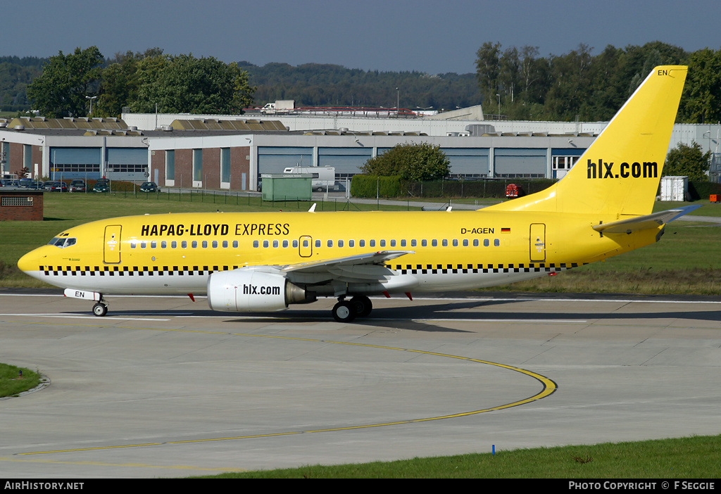 Aircraft Photo of D-AGEN | Boeing 737-75B | Hapag-Lloyd Express | AirHistory.net #61258