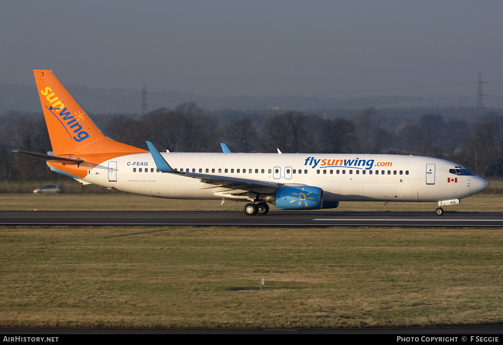 Aircraft Photo of C-FEAG | Boeing 737-86N | Sunwing Airlines | AirHistory.net #61272