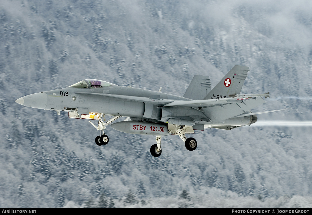 Aircraft Photo of J-5019 | McDonnell Douglas F/A-18C Hornet | Switzerland - Air Force | AirHistory.net #61365
