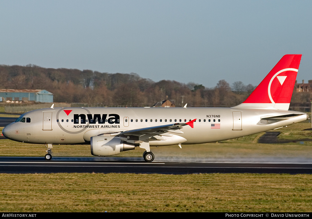 Aircraft Photo of N376NB | Airbus A319-114 | Northwest Airlines | AirHistory.net #61490