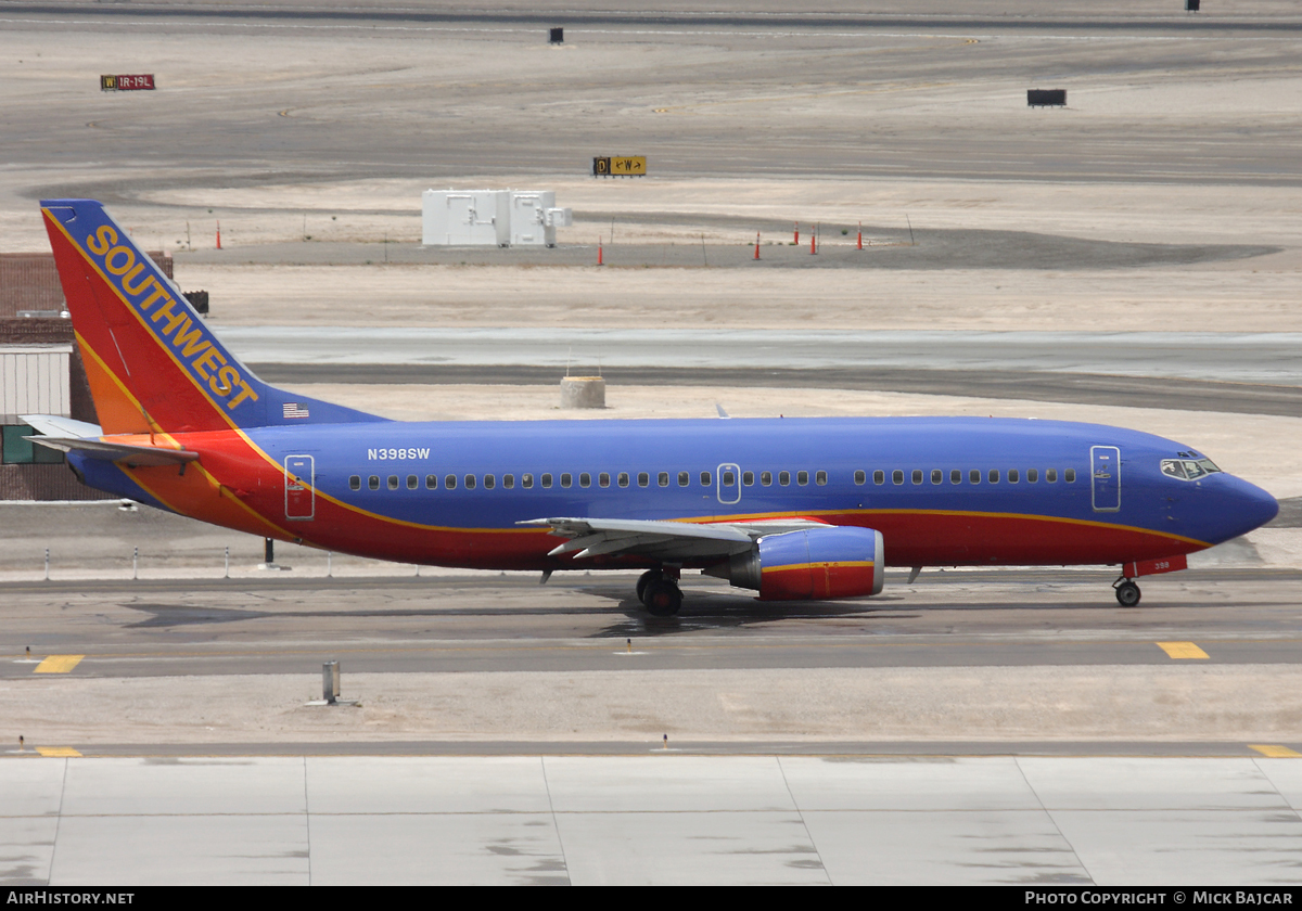Aircraft Photo of N398SW | Boeing 737-3H4 | Southwest Airlines | AirHistory.net #61566