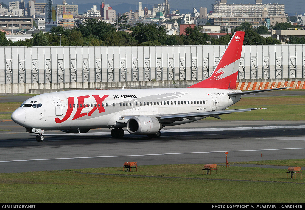 Aircraft Photo of JA8999 | Boeing 737-446 | JAL Express - JEX | AirHistory.net #61664