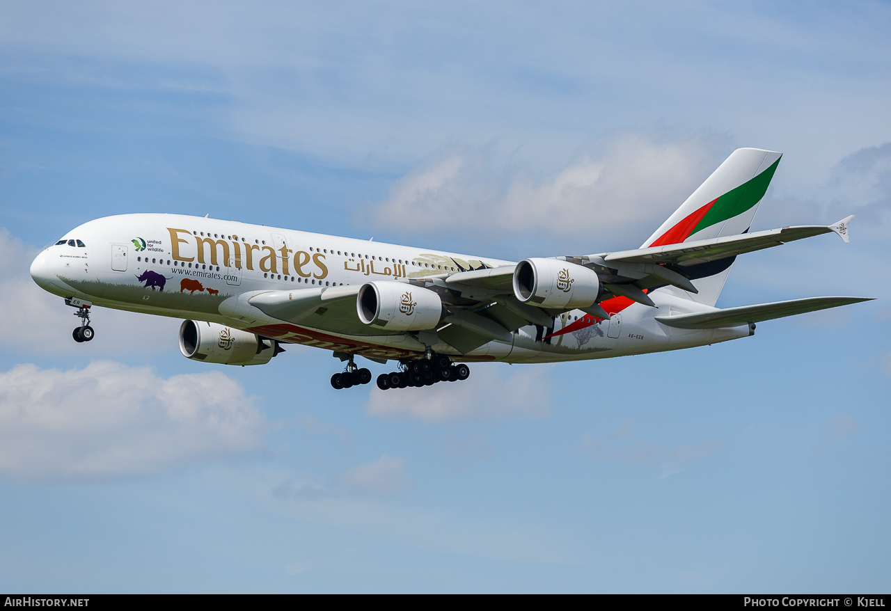 Aircraft Photo of A6-EER | Airbus A380-861 | Emirates | AirHistory.net #61778