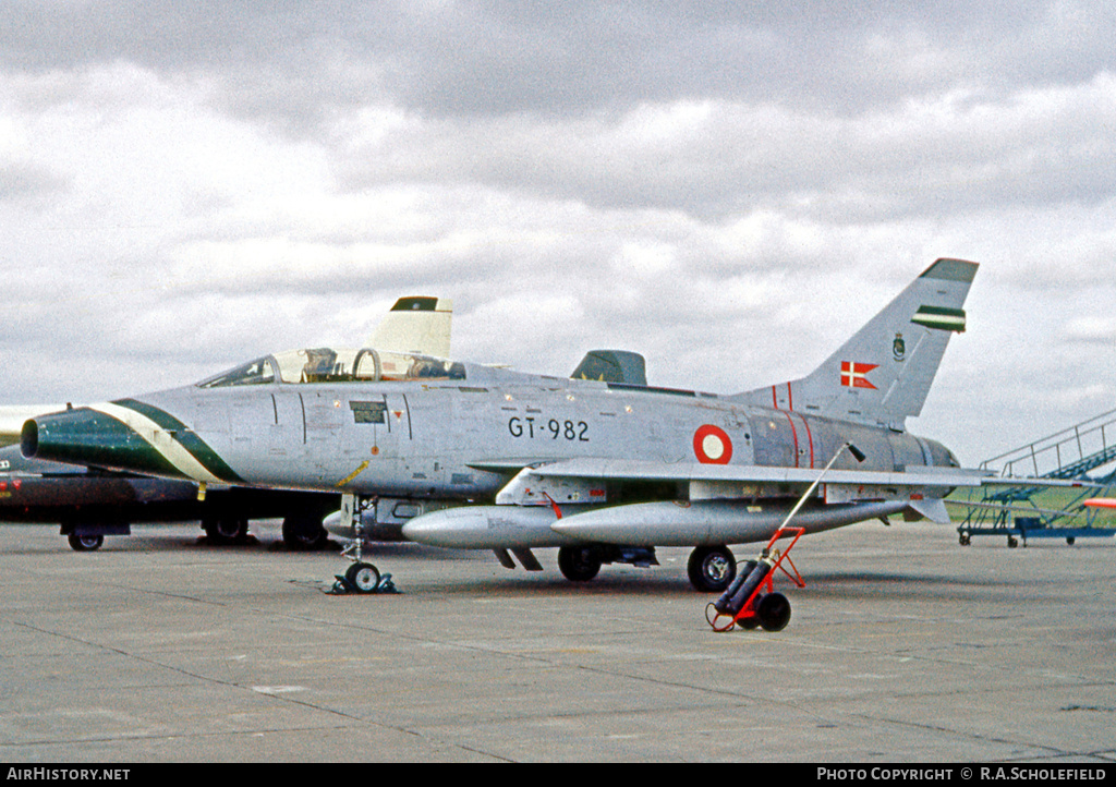 Aircraft Photo of GT-982 | North American TF-100F Super Sabre | Denmark - Air Force | AirHistory.net #61793