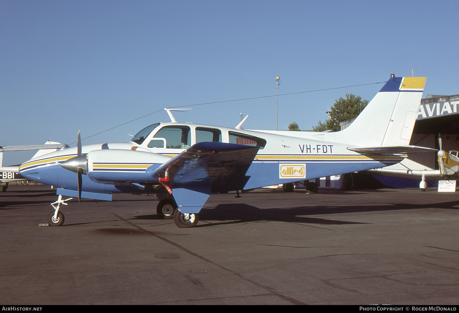 Aircraft Photo of VH-FDT | Beech C55 Baron (95-C55) | Allied Air | AirHistory.net