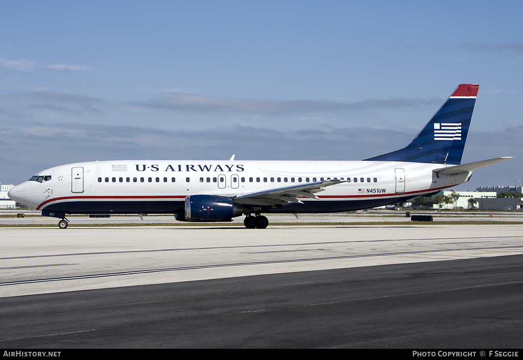 Aircraft Photo of N451UW | Boeing 737-4B7 | US Airways | AirHistory.net #62080