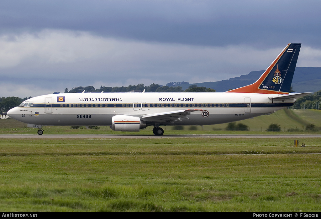 Aircraft Photo of HS-HRH / 99-999 | Boeing 737-448 | Thailand - Air Force | AirHistory.net #62105