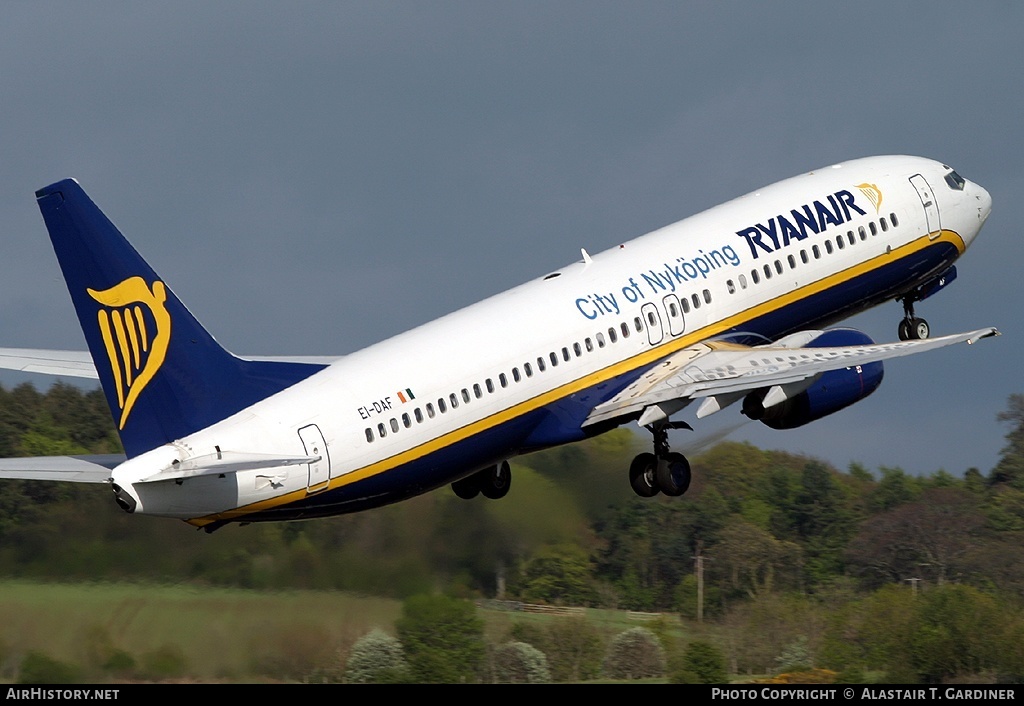 Aircraft Photo of EI-DAF | Boeing 737-8AS | Ryanair | AirHistory.net #62263