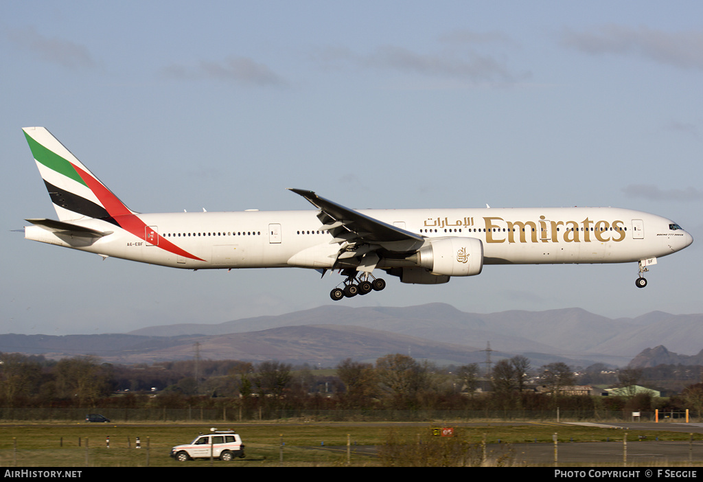 Aircraft Photo of A6-EBF | Boeing 777-31H/ER | Emirates | AirHistory.net #62517