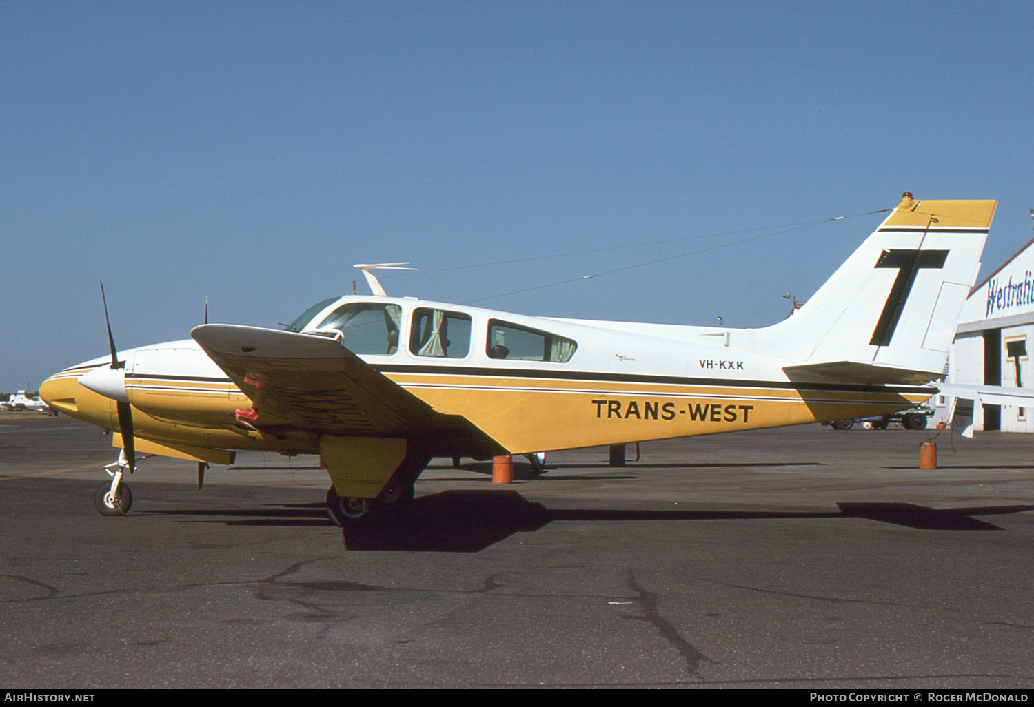 Aircraft Photo of VH-KXK | Beech C55 Baron (95-C55) | Trans West Airlines | AirHistory.net #62603