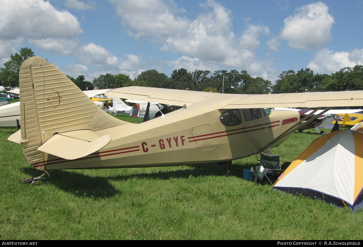 Aircraft Photo of C-GYYF | Stinson 108-3 Voyager | AirHistory.net