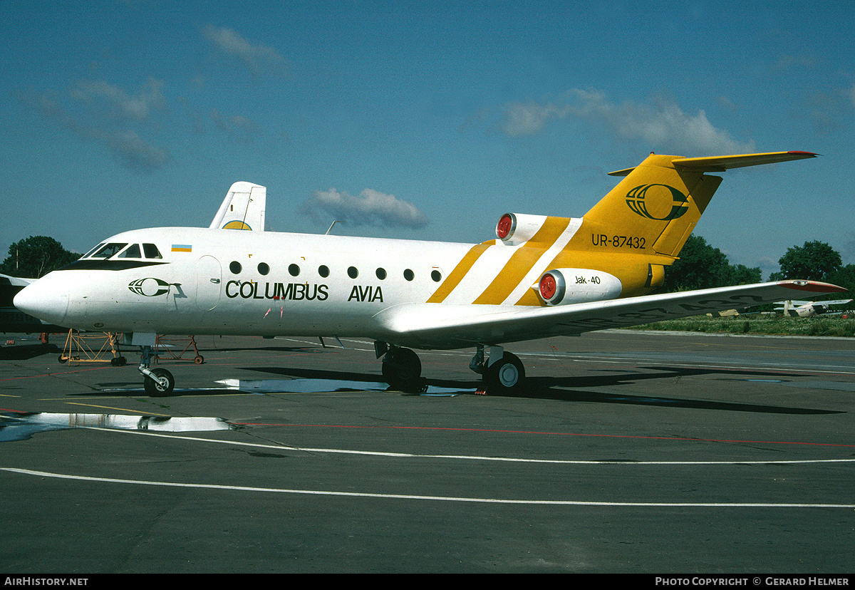 Aircraft Photo of UR-87432 | Yakovlev Yak-40 | Columbus Avia | AirHistory.net #62751