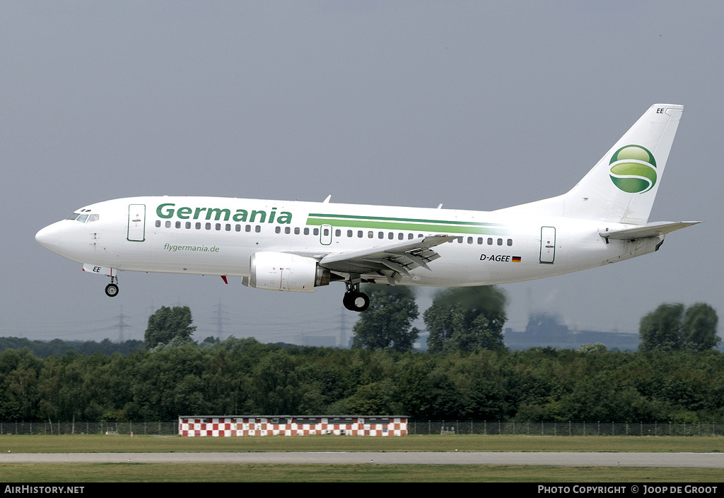 Aircraft Photo of D-AGEE | Boeing 737-35B | Germania | AirHistory.net #62836
