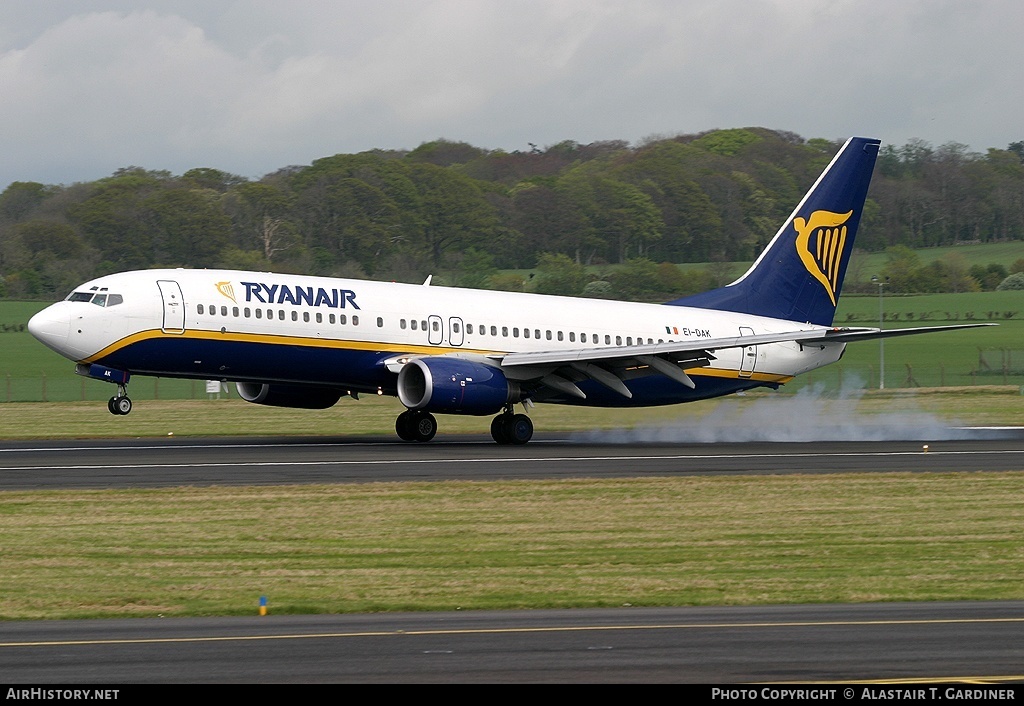 Aircraft Photo of EI-DAK | Boeing 737-8AS | Ryanair | AirHistory.net #62877