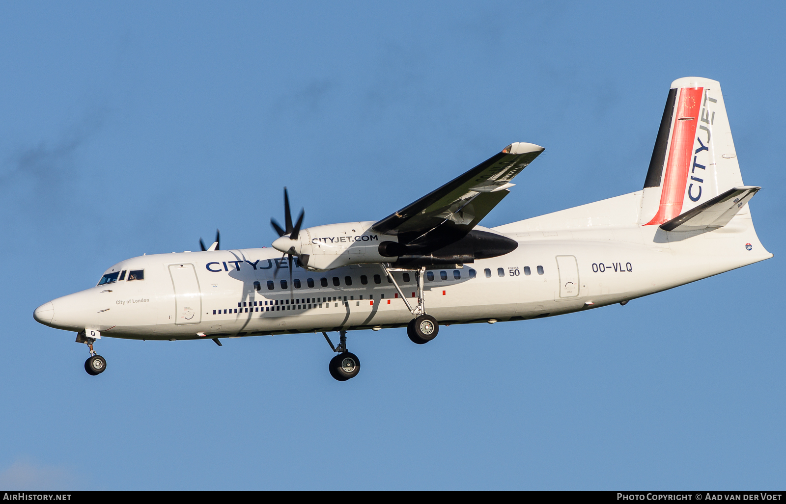 Aircraft Photo of OO-VLQ | Fokker 50 | CityJet | AirHistory.net #62968