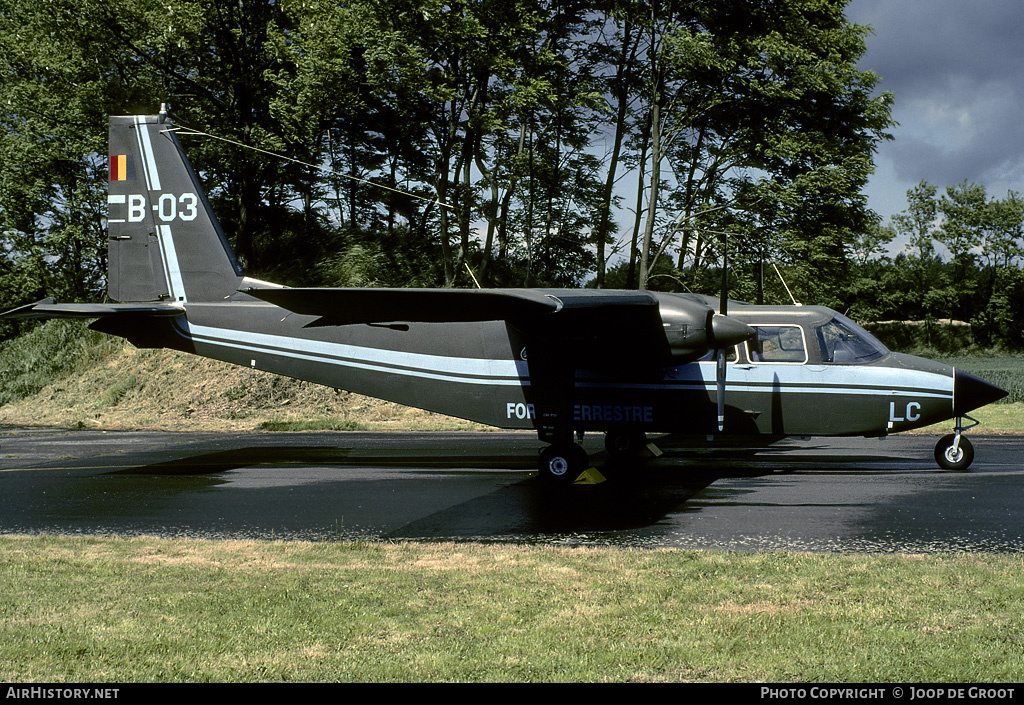 Aircraft Photo of B-03 | Britten-Norman BN-2B-21 Islander | Belgium - Army | AirHistory.net #63001