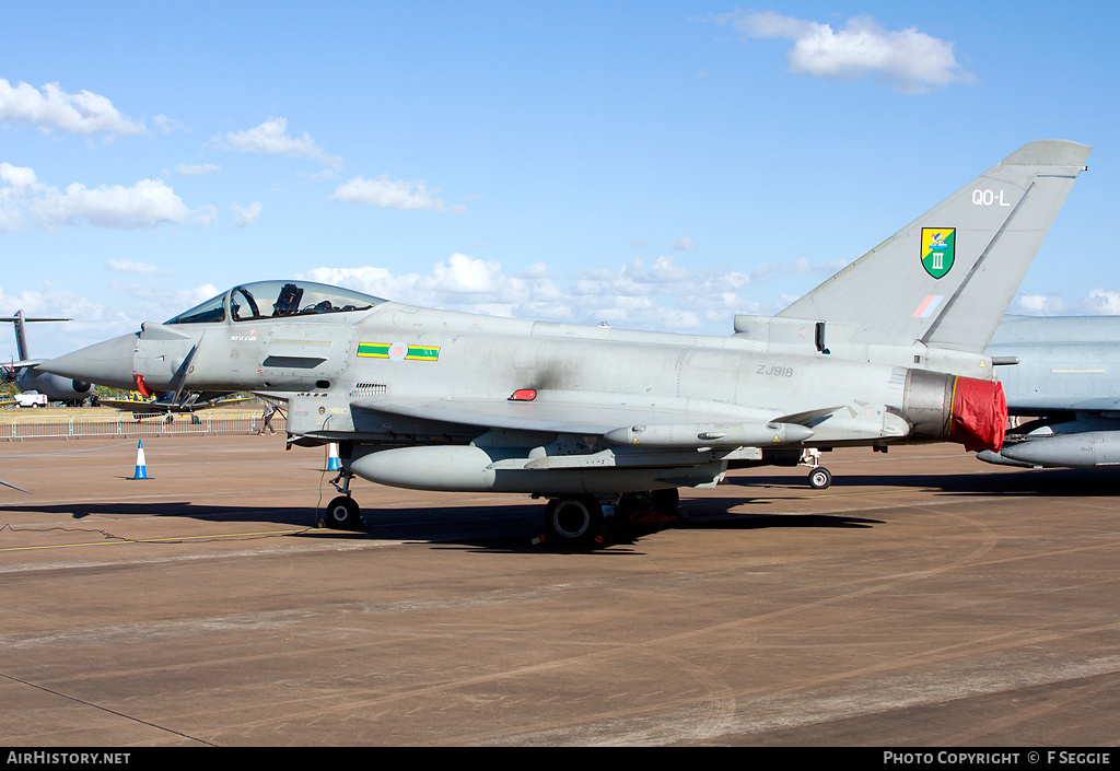Aircraft Photo of ZJ918 | Eurofighter EF-2000 Typhoon FGR4 | UK - Air Force | AirHistory.net #63178