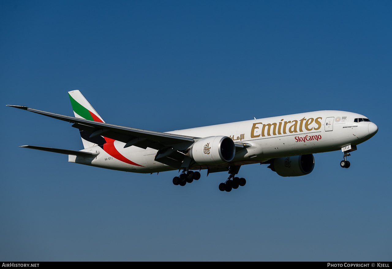 Aircraft Photo of A6-EFJ | Boeing 777-F1H | Emirates SkyCargo | AirHistory.net #63311