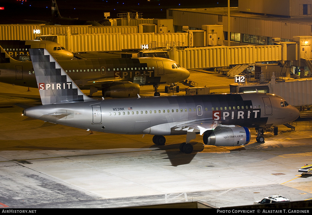 Aircraft Photo of N531NK | Airbus A319-132 | Spirit Airlines | AirHistory.net #63355