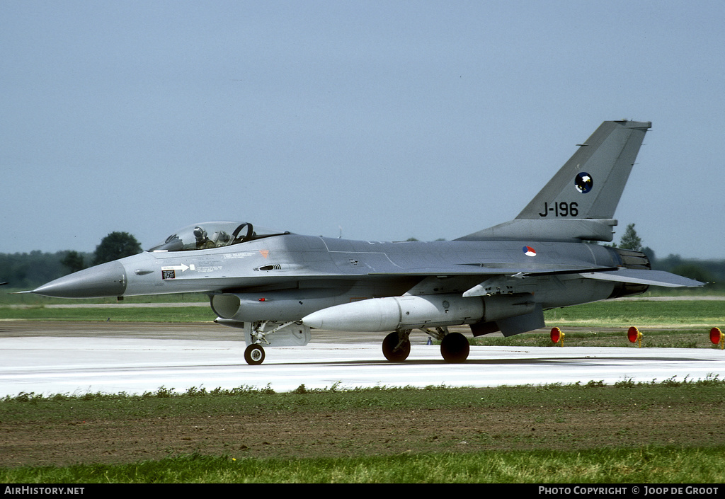 Aircraft Photo of J-196 | General Dynamics F-16A Fighting Falcon | Netherlands - Air Force | AirHistory.net #63436