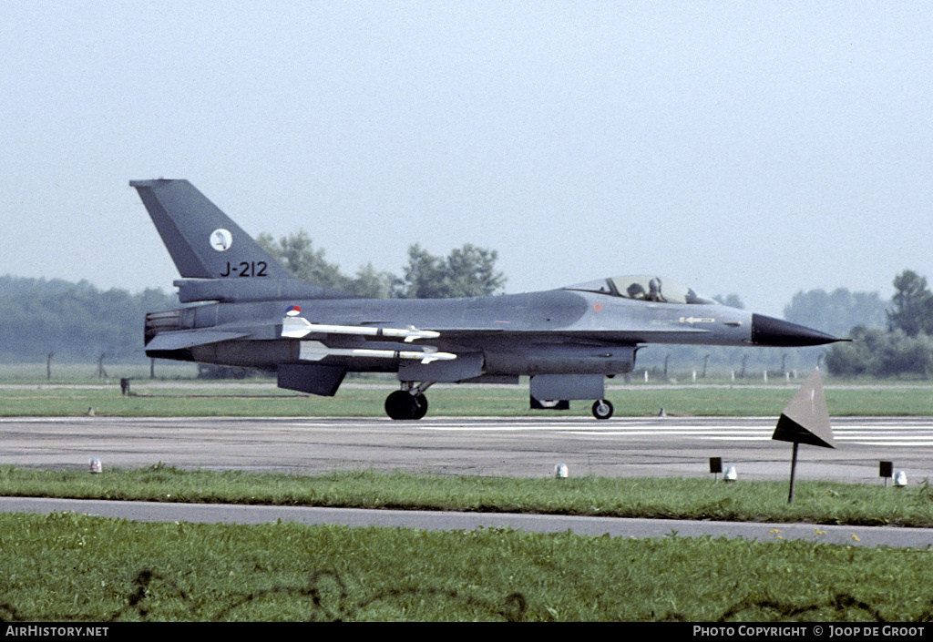 Aircraft Photo of J-212 | General Dynamics F-16A Fighting Falcon | Netherlands - Air Force | AirHistory.net #63494