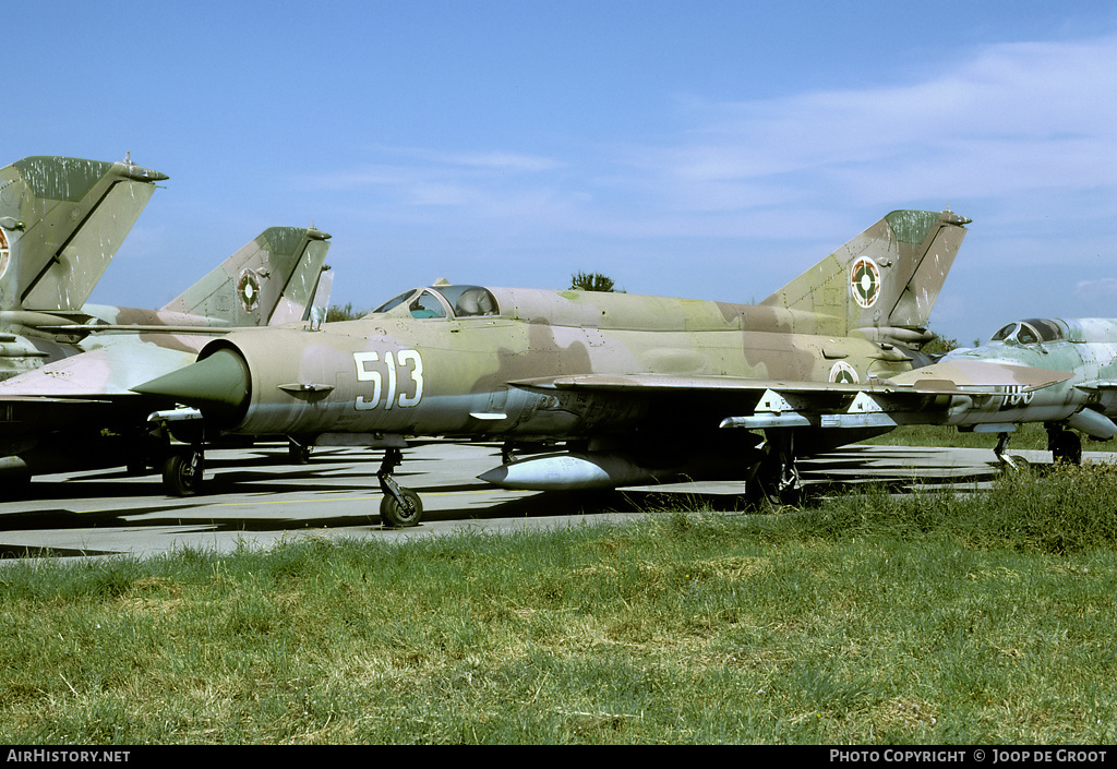 Aircraft Photo of 513 | Mikoyan-Gurevich MiG-21bis | Bulgaria - Air Force | AirHistory.net #63665