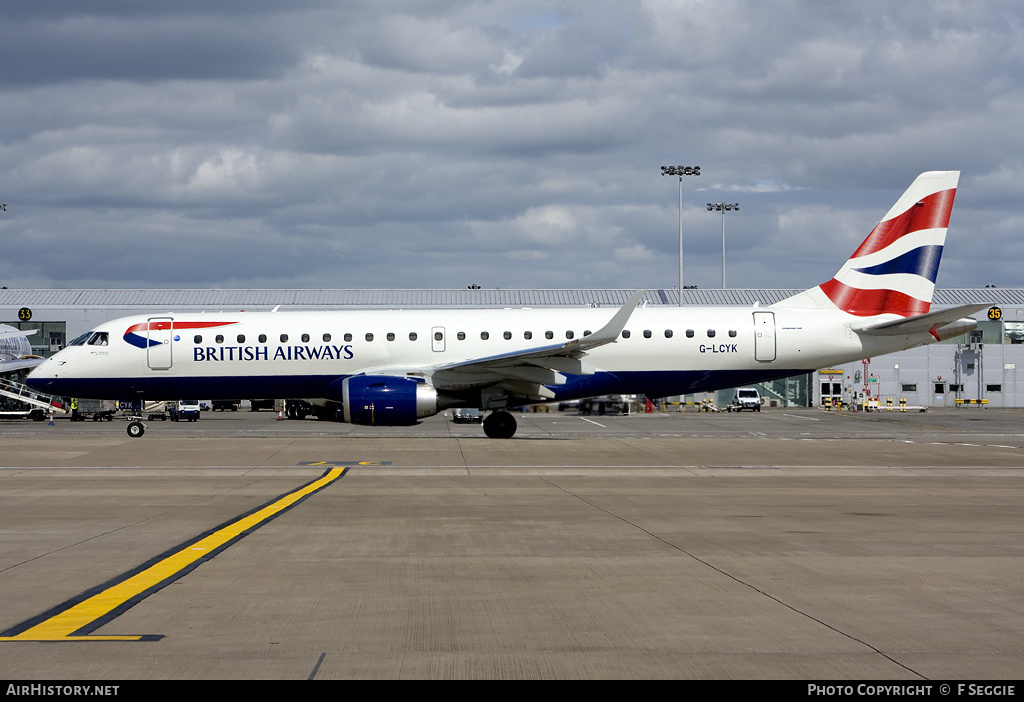 Aircraft Photo of G-LCYK | Embraer 190SR (ERJ-190-100SR) | British Airways | AirHistory.net #63818