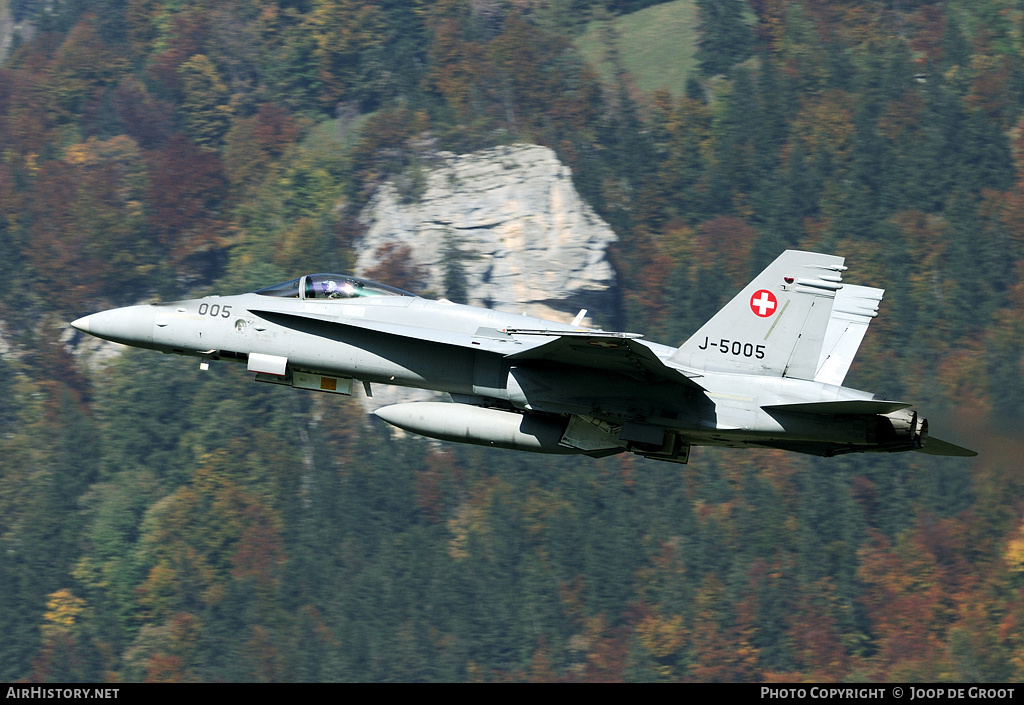 Aircraft Photo of J-5005 | McDonnell Douglas F/A-18C Hornet | Switzerland - Air Force | AirHistory.net #63854