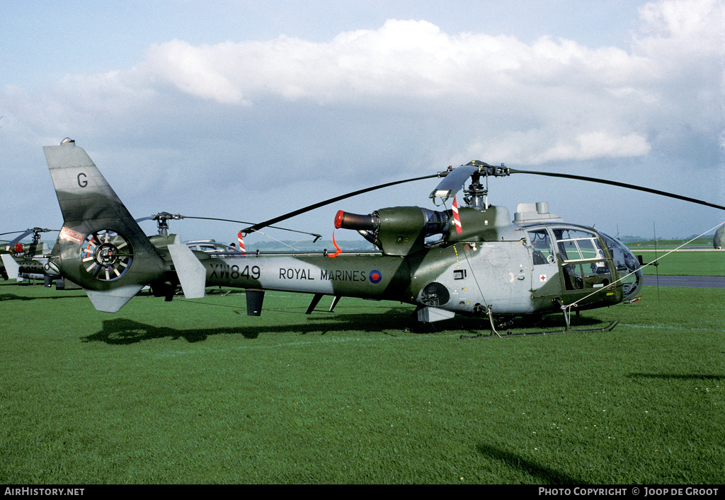 Aircraft Photo of XW849 | Aerospatiale SA-341B Gazelle AH1 | UK - Marines | AirHistory.net #63877