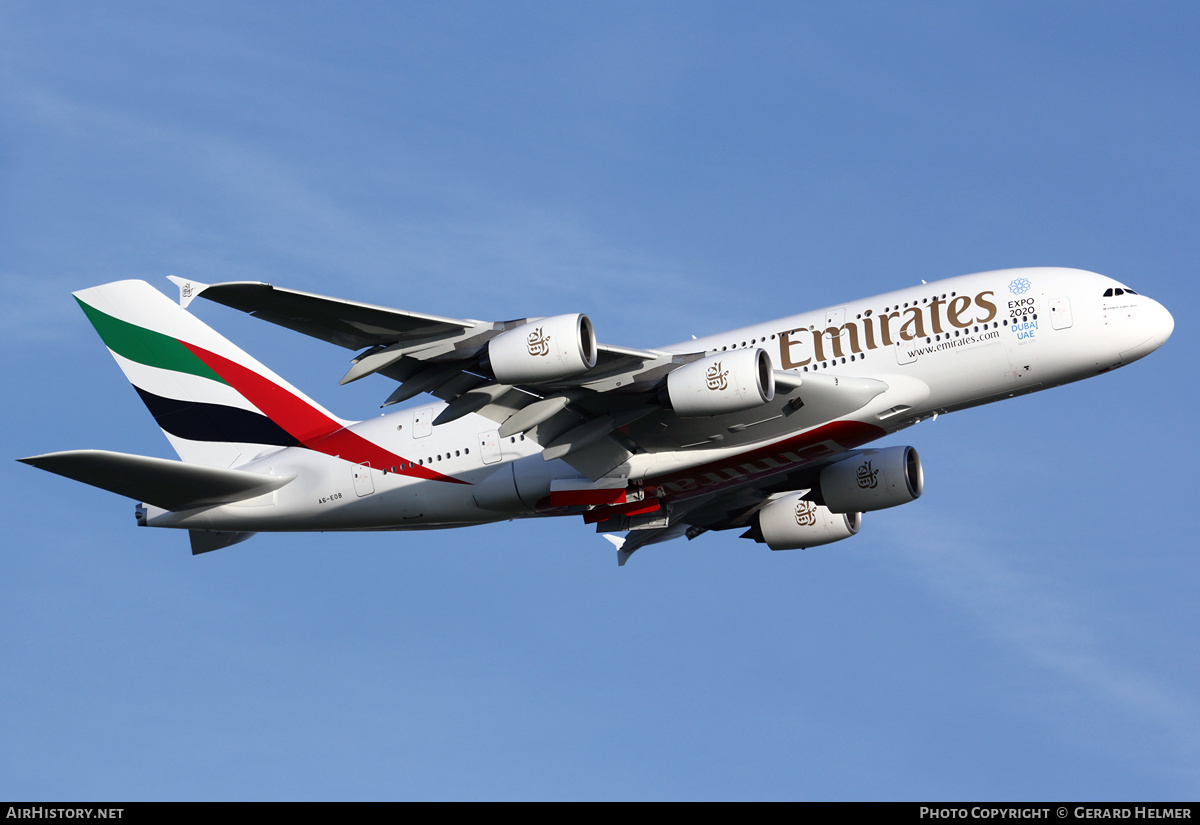 Aircraft Photo of A6-EOB | Airbus A380-861 | Emirates | AirHistory.net #64031