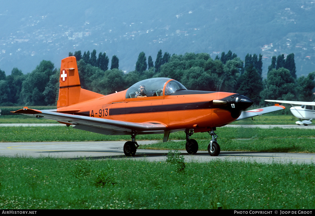 Aircraft Photo of A-913 | Pilatus PC-7 | Switzerland - Air Force | AirHistory.net #64064