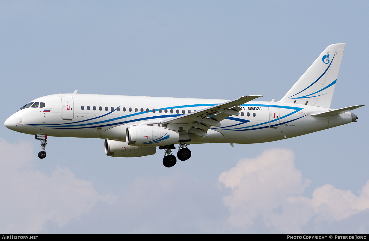 Aircraft Photo of RA-89031 | Sukhoi SSJ-100-95B-LR Superjet 100 (RRJ-95B) | Gazpromavia | AirHistory.net #64513