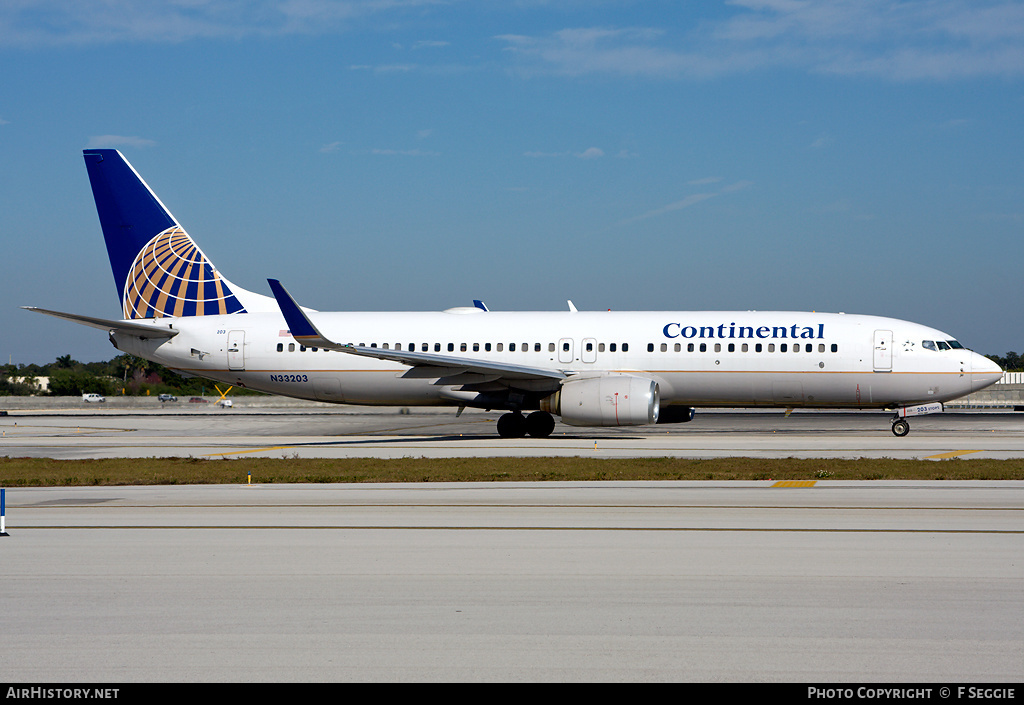 Aircraft Photo of N33203 | Boeing 737-824 | Continental Airlines | AirHistory.net #64721