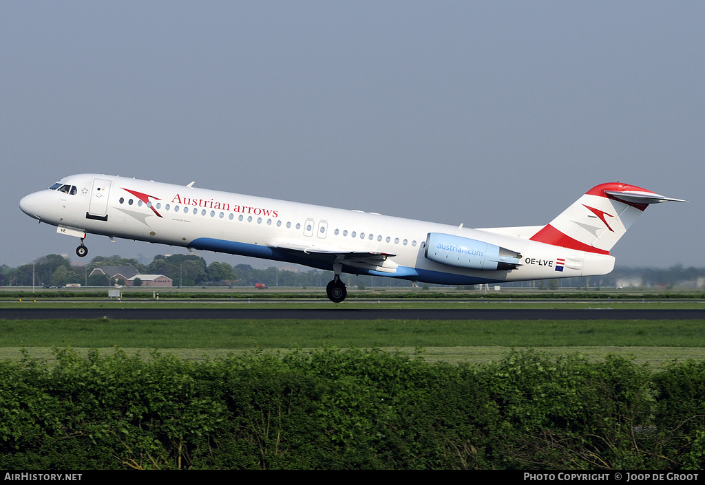 Aircraft Photo of OE-LVE | Fokker 100 (F28-0100) | Austrian Arrows | AirHistory.net #64787