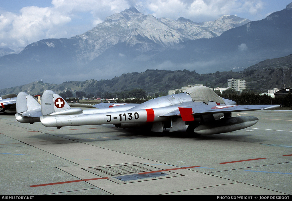 Aircraft Photo of J-1130 | De Havilland D.H. 100 Vampire FB6 | Switzerland - Air Force | AirHistory.net #64816