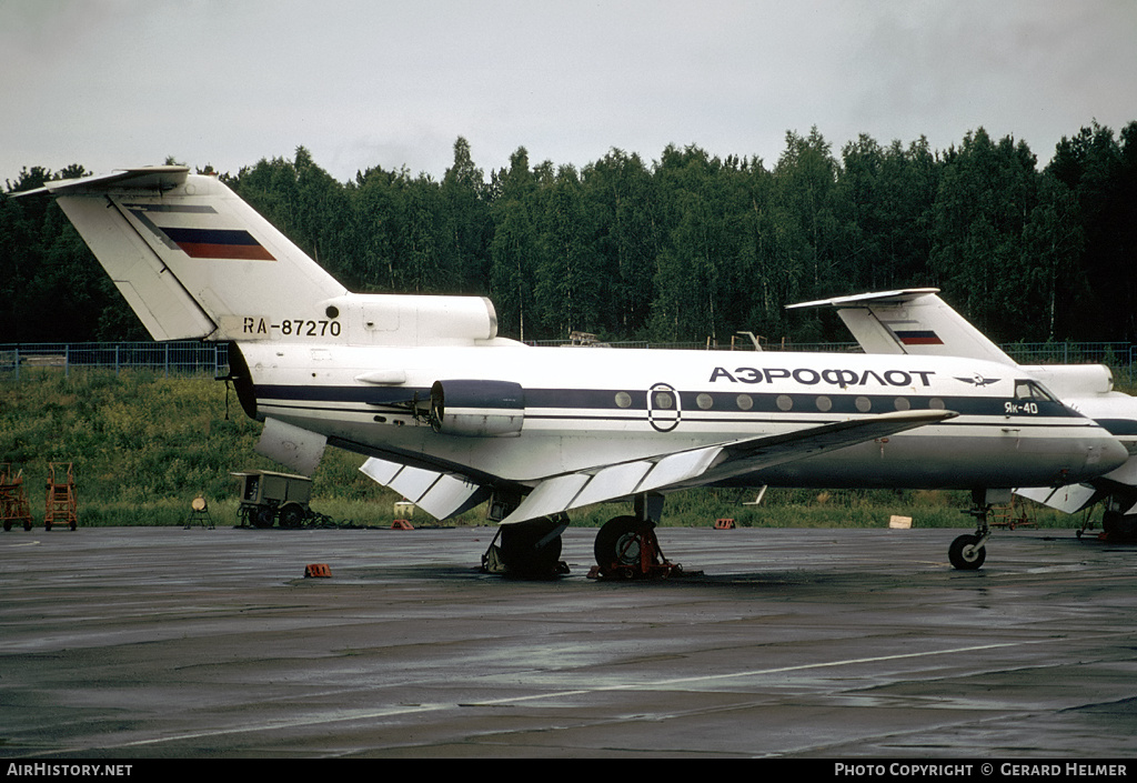 Aircraft Photo of RA-87270 | Yakovlev Yak-40 | Aeroflot | AirHistory.net #65011