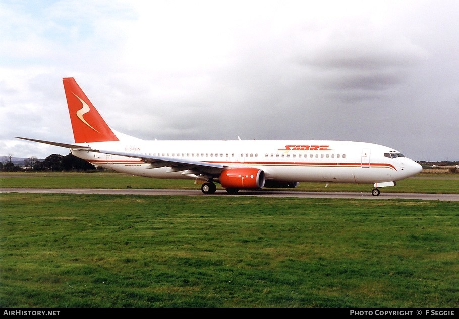 Aircraft Photo of G-OKDN | Boeing 737-8Q8 | Sabre Airways | AirHistory.net #65169