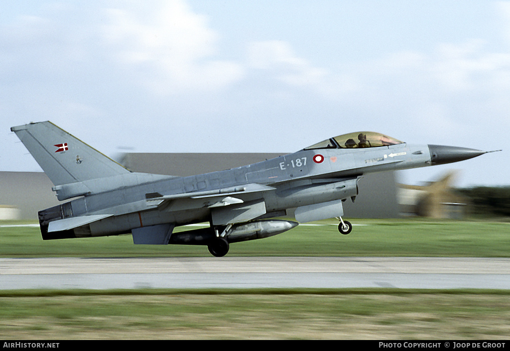 Aircraft Photo of E-187 | General Dynamics F-16AM Fighting Falcon | Denmark - Air Force | AirHistory.net #65173