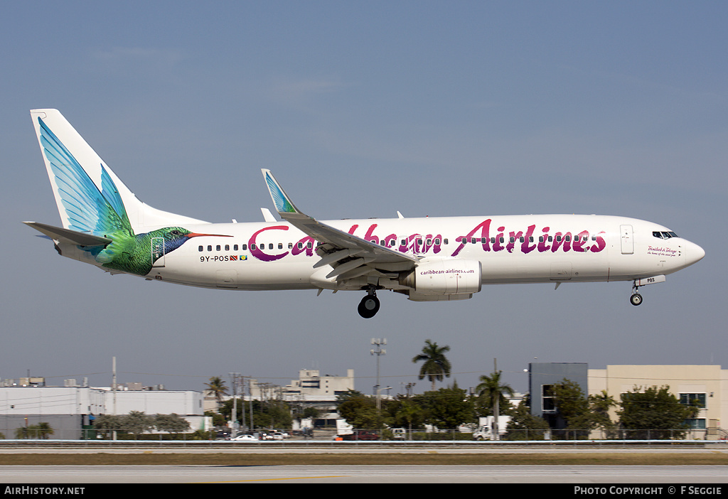 Aircraft Photo of 9Y-POS | Boeing 737-8Q8 | Caribbean Airlines | AirHistory.net #65205