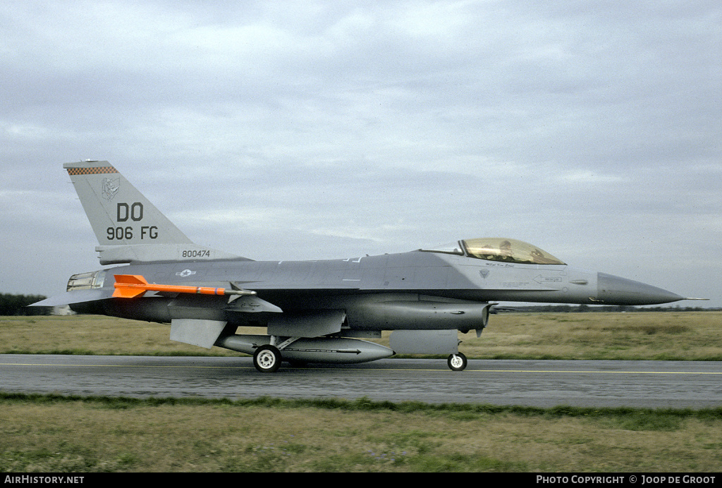 Aircraft Photo of 80-0474 / 800474 | General Dynamics F-16A Fighting Falcon | USA - Air Force | AirHistory.net #65461