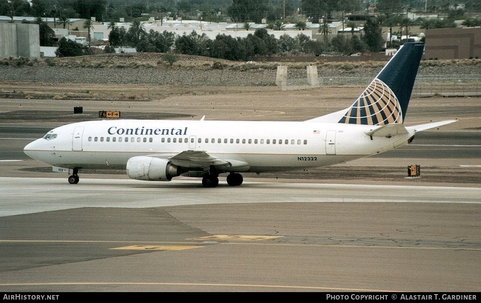 Aircraft Photo of N12322 | Boeing 737-3T0 | Continental Airlines | AirHistory.net #65571
