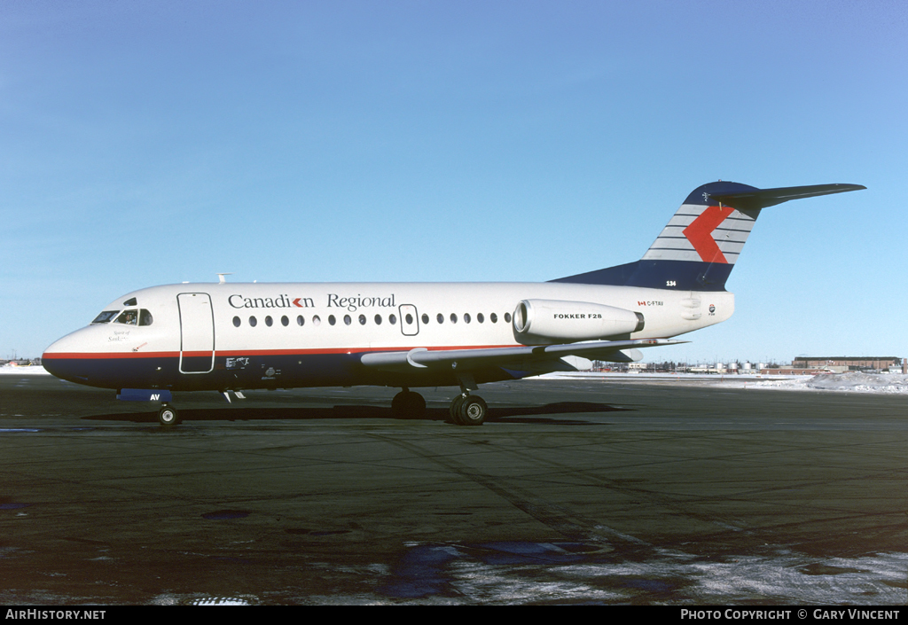 Aircraft Photo of C-FTAV | Fokker F28-1000 Fellowship | Canadian Regional Airlines | AirHistory.net #65650