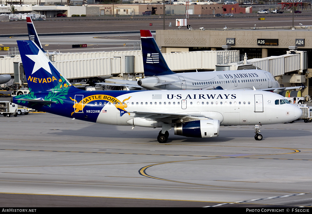 Aircraft Photo of N822AW | Airbus A319-132 | US Airways | AirHistory.net #65765