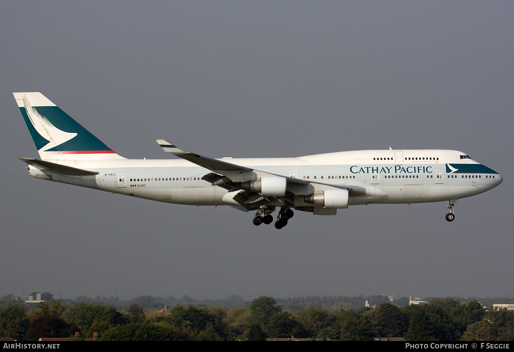 Aircraft Photo of B-HKU | Boeing 747-412 | Cathay Pacific Airways | AirHistory.net #65933