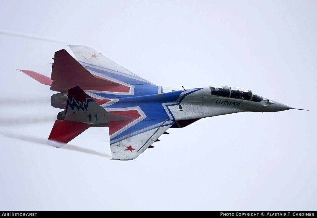Aircraft Photo of 11 blue | Mikoyan-Gurevich MiG-29UB (9-51) | Russia - Air Force | AirHistory.net #66069