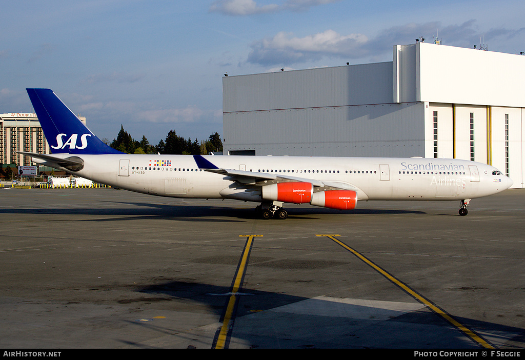 Aircraft Photo of OY-KBD | Airbus A340-313 | Scandinavian Airlines - SAS | AirHistory.net #66253
